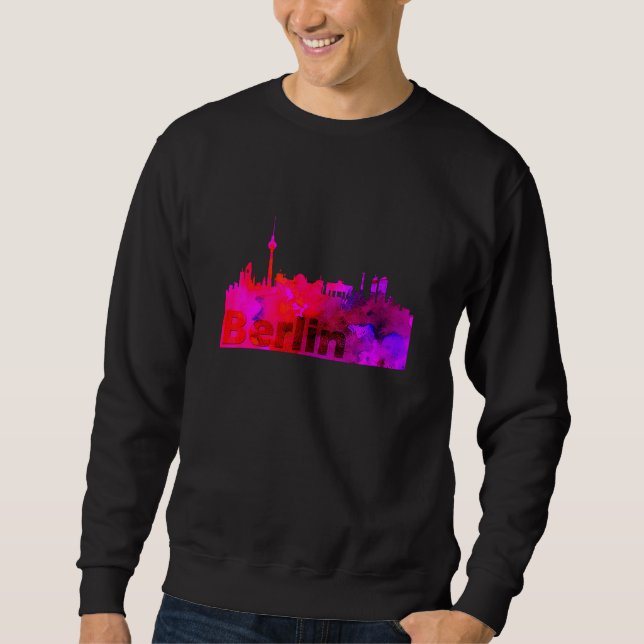 Kids Skyline Berlin Germany Capital Watercolour Lo Sweatshirt (Front)