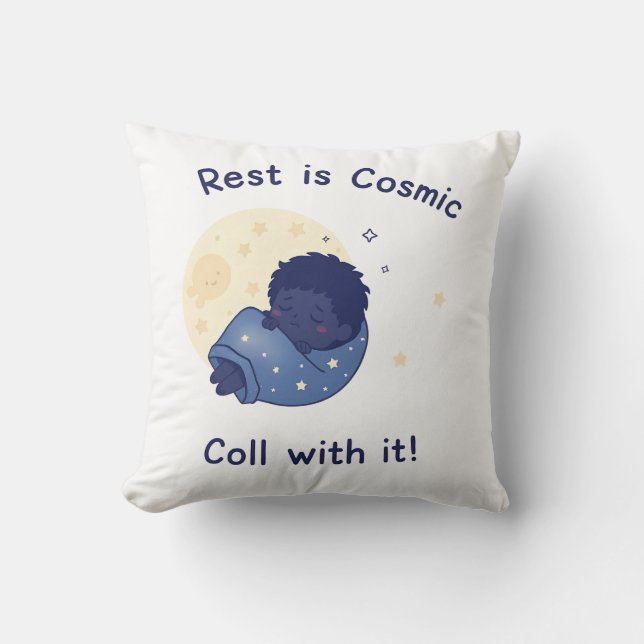 Kids Sleep Birthday - Rest is Cosmic Cushion (Front)