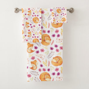 Kids Sleep Red Fox Bath Towel Set