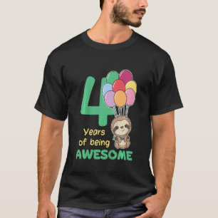 Kids Sloth For 4th Birthday Kids Four Year Old Slo T-Shirt