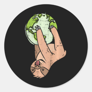 Kids Sloth Hanging Earth Day Environmental Animal  Classic Round Sticker