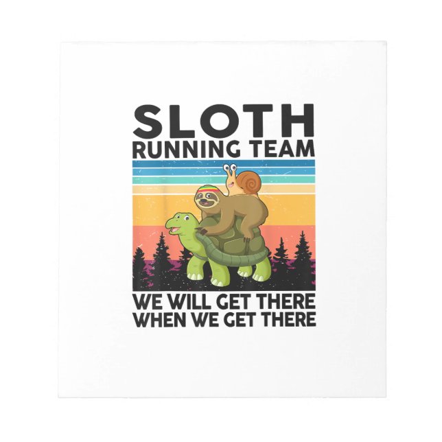 Kids Sloth T-Shirt Notepad (Front)