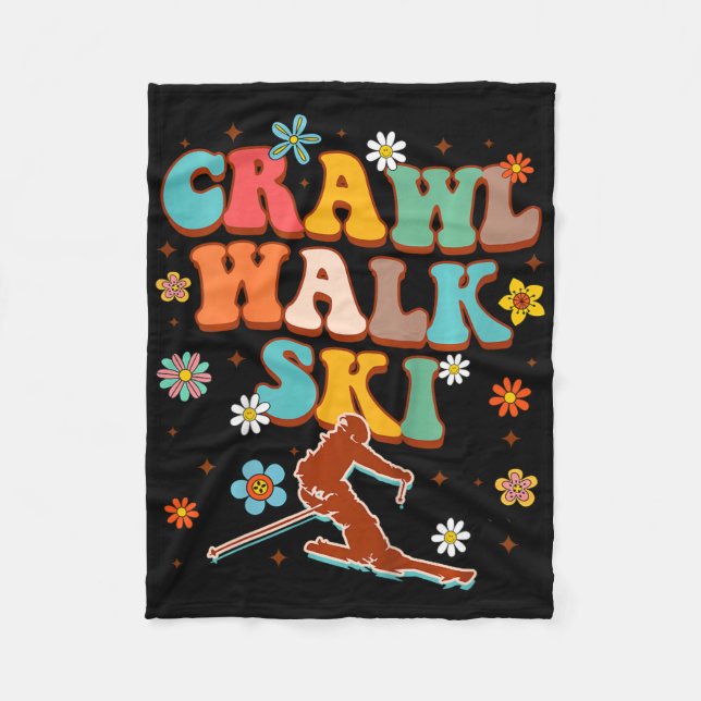 Kids Snow Skiing Lover Winter Sport  Fleece Blanket (Front)