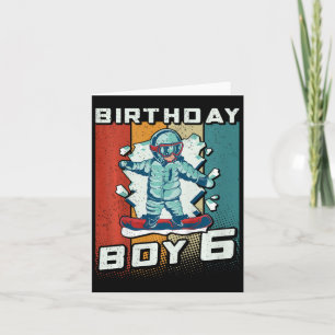 Kids Snowboard 6th Birthday Boy 6 Snowboarding 6th Card