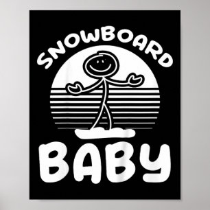 Kids Snowboarding Ba Poster