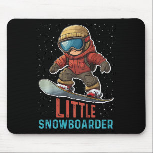 Kids Snowboarding Little Snowboarder Funny Toddler Mouse Pad