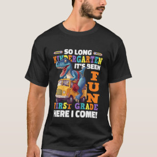 Kids So Long Kindergarten Graduation Dinosaur Kids T-Shirt
