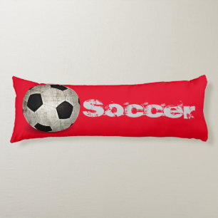 Kids Soccer Ball Sport Red White Body Cushion