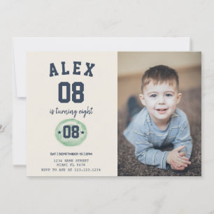 Kids Soccer Birthday Invitation with photo