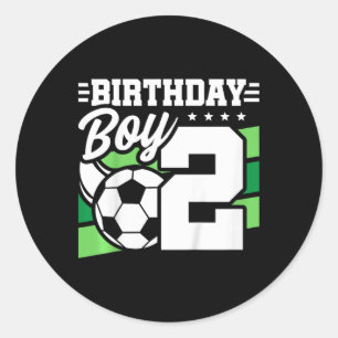 Kids Soccer Birthday Party - 2 Year Old Boy - 2nd  Classic Round Sticker