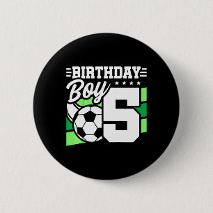 Kids Soccer Birthday Party - 5 Year Old Boy - 5th 6 Cm Round Badge