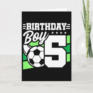 Kids Soccer Birthday Party - 5 Year Old Boy - 5th  Card