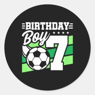 Kids Soccer Birthday Party - 7 Year Old Boy - 7th Classic Round Sticker