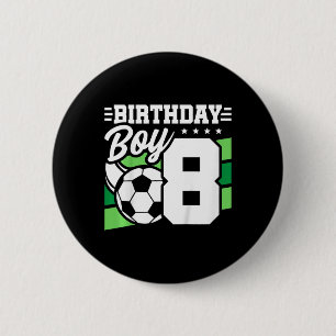 Kids Soccer Birthday Party - 8 Year Old Boy - 8th 6 Cm Round Badge