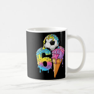 Kids Soccer Drip Ice Cream Number 67 Boys Soccer L Coffee Mug
