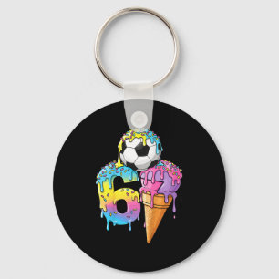 Kids Soccer Drip Ice Cream Number 67 Boys Soccer L Key Ring