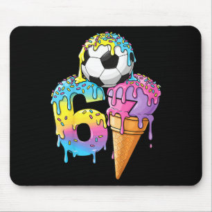 Kids Soccer Drip Ice Cream Number 67 Boys Soccer L Mouse Pad