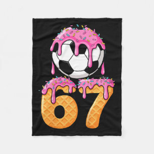 Kids Soccer Drip Number 67 Boys Soccer Player 67 S Fleece Blanket
