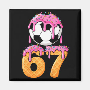 Kids Soccer Drip Number 67 Boys Soccer Player 67 S Magnet