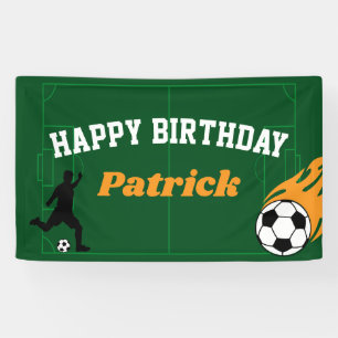 Kids Soccer Football Birthday Party Banner
