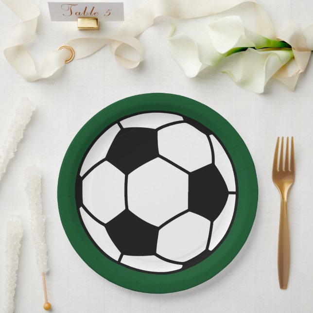 Kids Soccer Football Birthday Party  Paper Plate (Wedding)