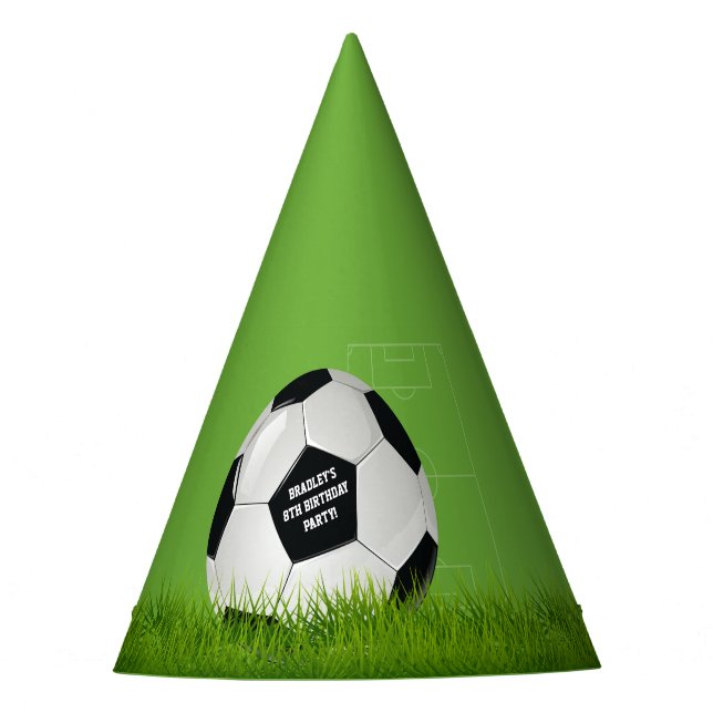 Kids Soccer Football Birthday Party Party Hat (Front)