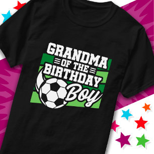 Kids Soccer Football Party Grandma of Birthday Boy T-Shirt