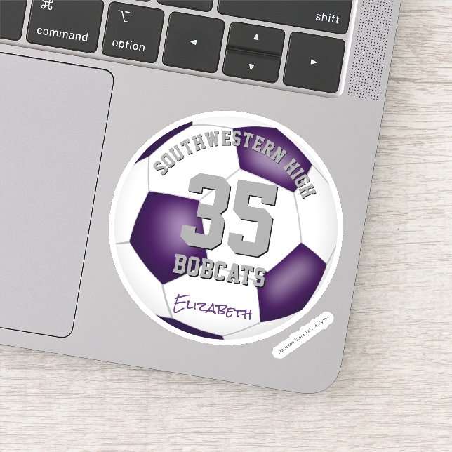 Kids soccer team celebration gifts purple white  (Detail)