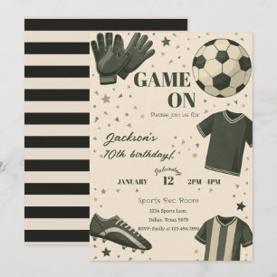 Kids Soccer Themed Birthday Invitation