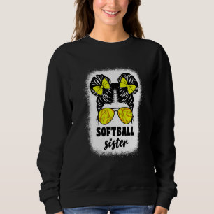 Kids Softball Little Sister For Teen Girls Catcher Sweatshirt