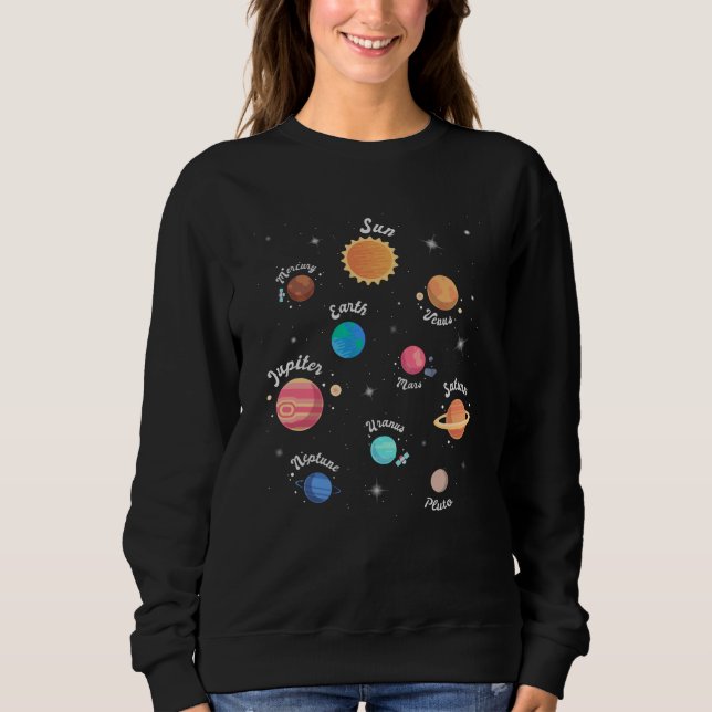 Kids Solar System Planets Knowledge Outer Space Sweatshirt (Front)