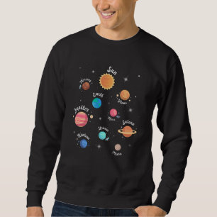 Kids Solar System Planets Knowledge Outer Space Sweatshirt