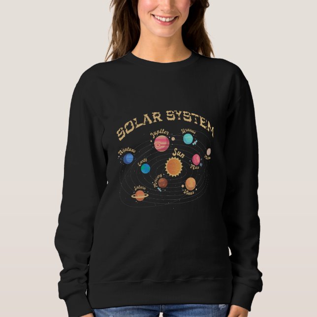 Kids Solar System Planets Knowledge Outer Space Sweatshirt (Front)