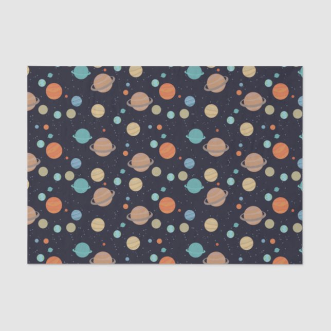 Kids Solar System Planets Saturn Jupiter Mars Tissue Paper (Front)