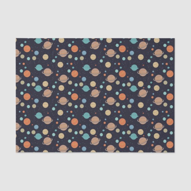 Kids Solar System Planets Saturn Jupiter Mars Tissue Paper (Front)