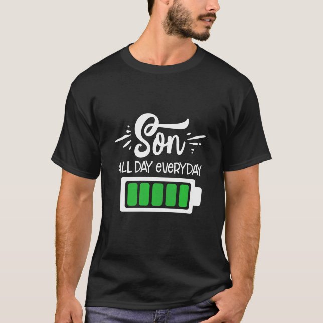 Kids Son Full Battery Power  Son Everyday Boys T-Shirt (Front)