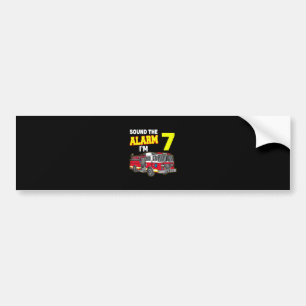 Kids Sound Alarm Im 7 Kids Fire Truck Firefighter Bumper Sticker