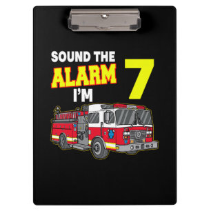 Kids Sound Alarm Im 7 Kids Fire Truck Firefighter Clipboard