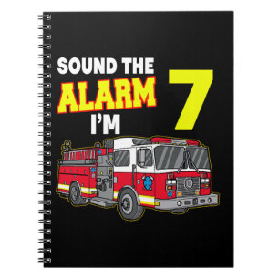 Kids Sound Alarm Im 7 Kids Fire Truck Firefighter Notebook