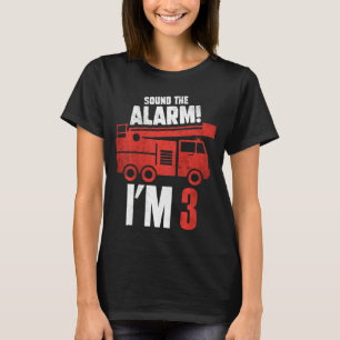 Kids Sound The Alarm I'm 3 Three years Birthday Ki T-Shirt
