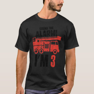 Kids Sound The Alarm I'm 3 Three years Birthday Ki T-Shirt