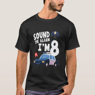 Kids Sound The Alarm It's My 8th Birthday 8 Years T-Shirt