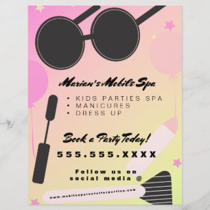 Kids Spa Bus Party Rental Gradient Flyer