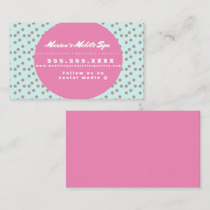 Kids Spa Bus Party Rental Pink Dots Business Card