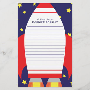 Kids Space Rocket Ship Cute Stationery