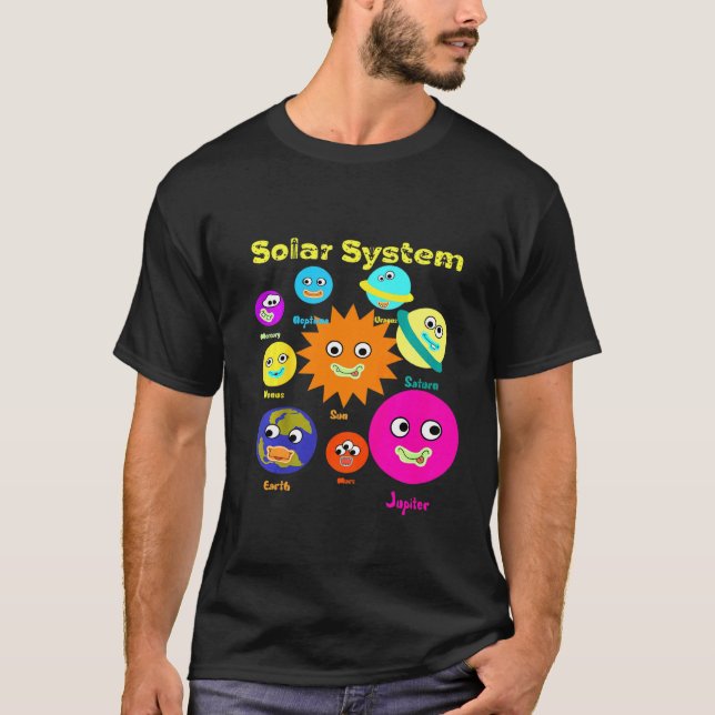 Kids Space Solar System For Kids T-Shirt (Front)