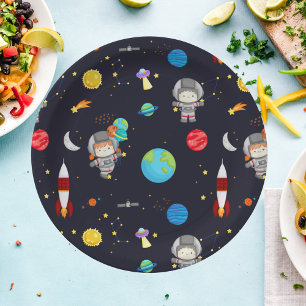 Kids Space Theme Pattern Paper Plate
