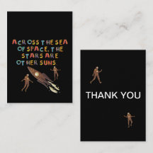 Kids Space Theme Thank You Note Cards