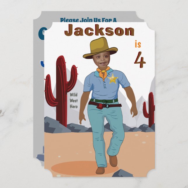 Kids Special Sheriff Cowboy Photo Template  (Front/Back)