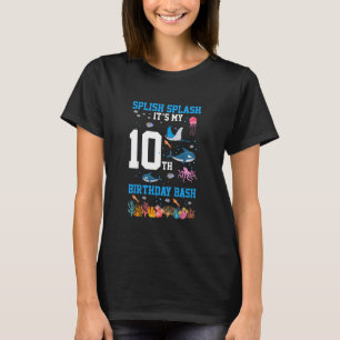 Kids Splish Splash 10th Birthday Bash Future Marin T-Shirt